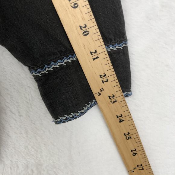 VTG VICKI Hand-Embroidered Mexican Jacket Sz 16 Black Pockets Toggle Folk L/S - Picture 9 of 13